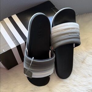 adidas Women's Gradient Gray Padded Slide Sandals